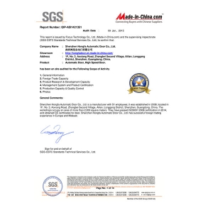 SGS资质证书