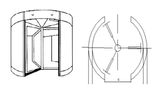 玻璃旋转门结构图 玻璃旋转门结构图