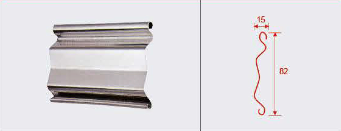 高82mm宽15mm不锈钢卷帘门M型门帘片 高82mm宽15mm不锈钢卷帘门M型门帘片