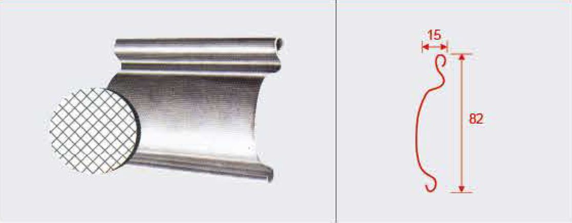 高82mm宽15mm不锈钢卷帘门网格纹门帘片 高82mm宽15mm不锈钢卷帘门网格纹门帘片