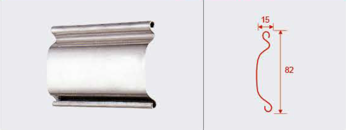 高82mm宽15mm不锈钢卷帘门U弧形门帘片 高82mm宽15mm不锈钢卷帘门U弧形门帘片
