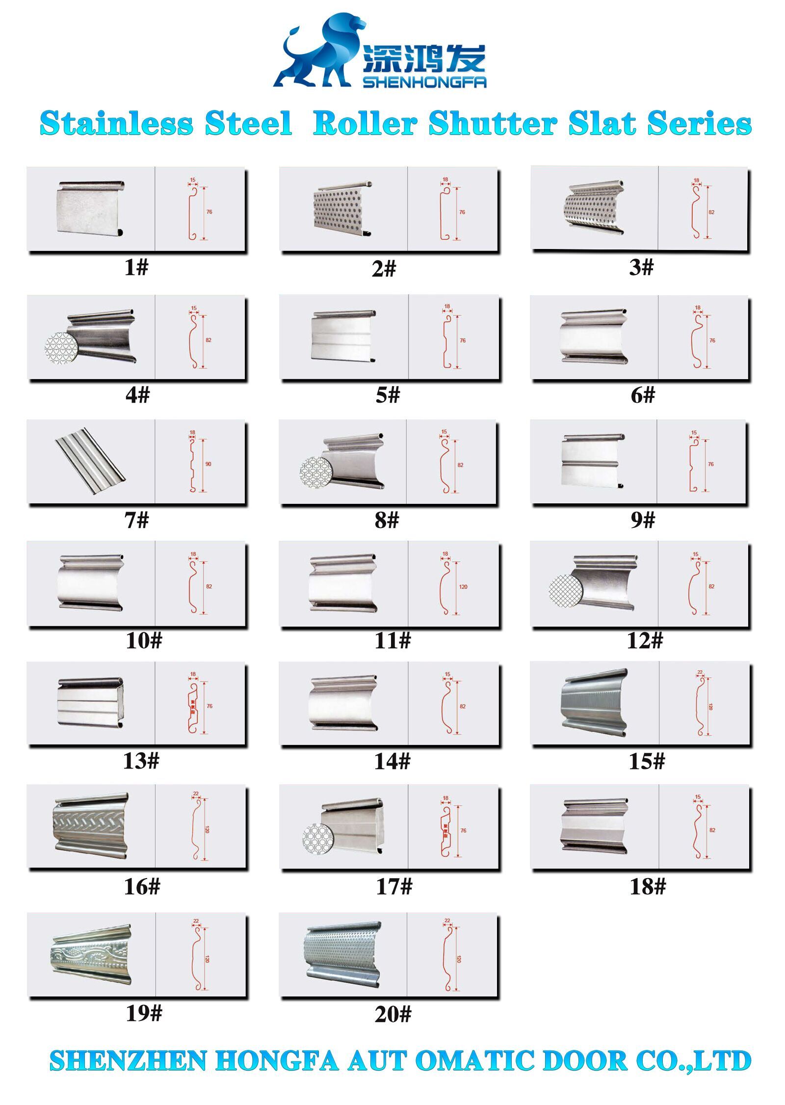 不锈钢电动卷帘门的门片样式图