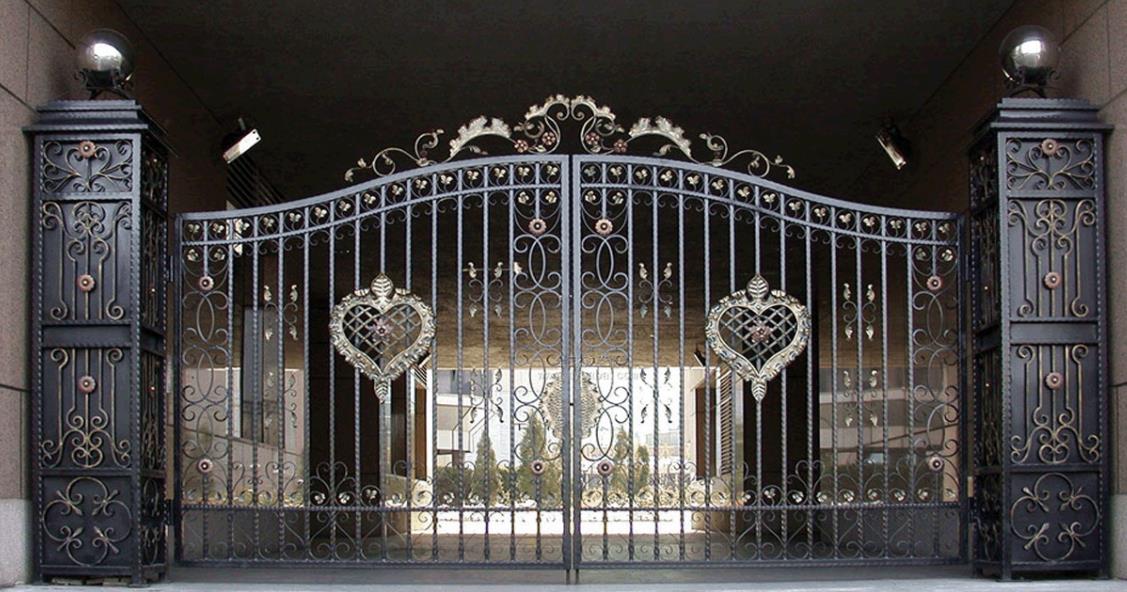 油漆铁艺别墅电动大门 油漆铁艺别墅电动大门